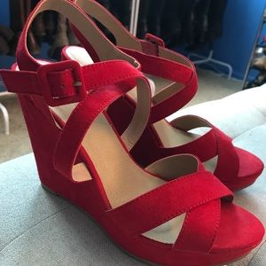 Nine West Red Wedges Size 9.5