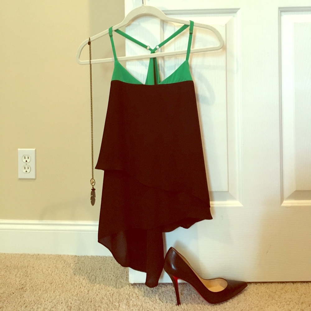 BCBG racerback asymmetrical tank