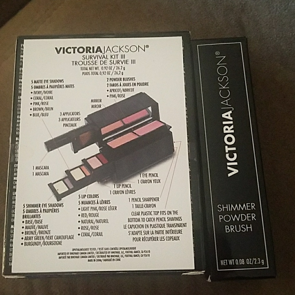 victoria jackson survival kit and  powder brush