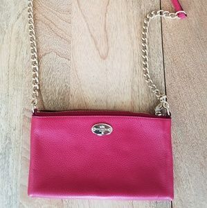 Coach Crossbody Clutch in Cherry Red Leather