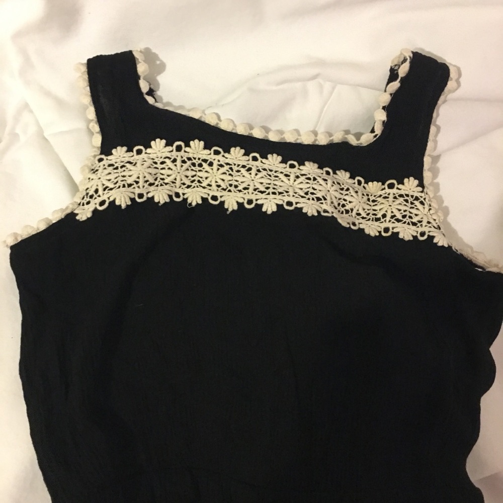 Girls black sleeveless pants romper