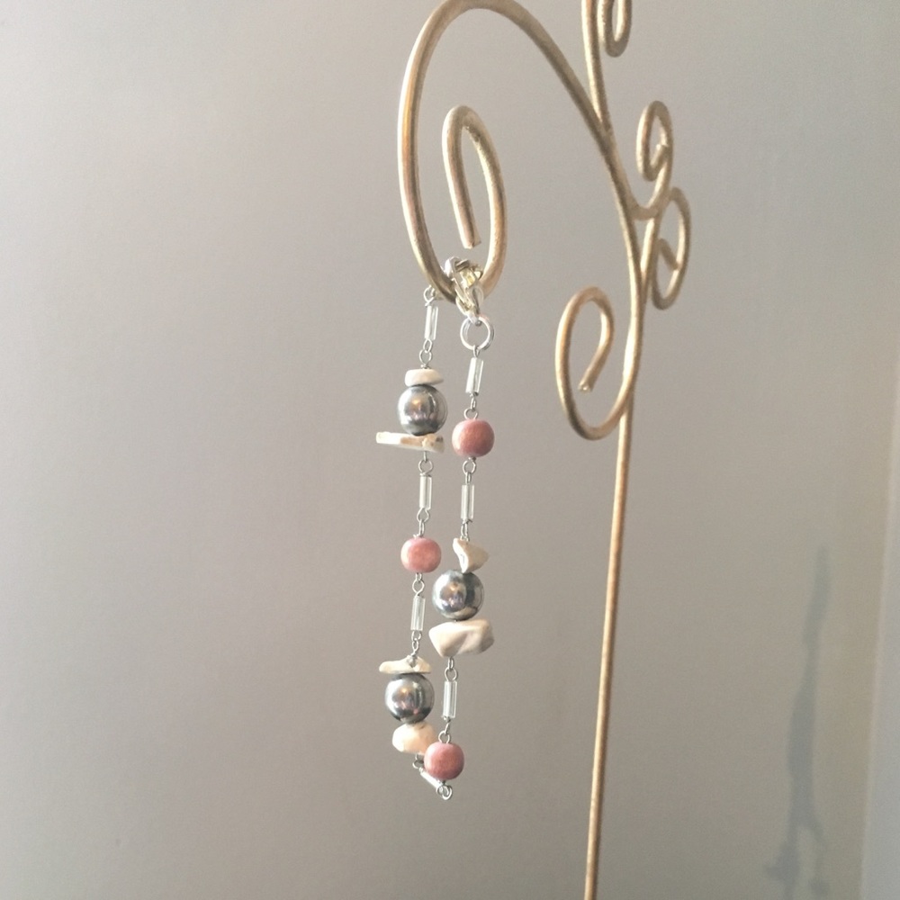 Handmade Pink and Rock Bracelet