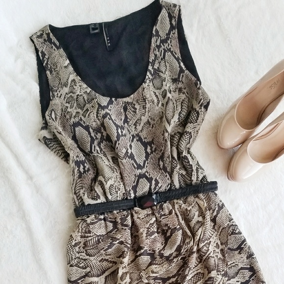 Mango Dresses & Skirts - MANGO Sneakeskin Print Dress w/ Belt