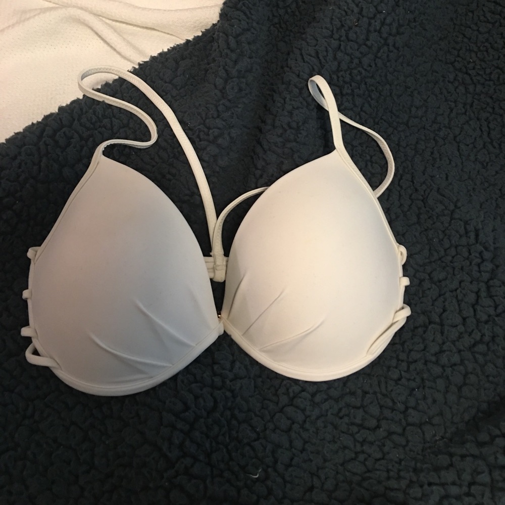 White Victoria's Secret front clasping swim top
