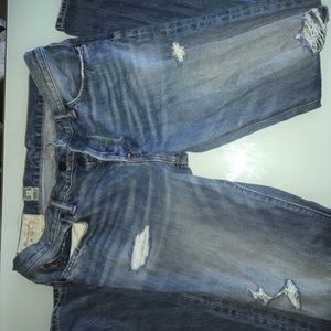 Abercrombie men's distressed slim straight jean