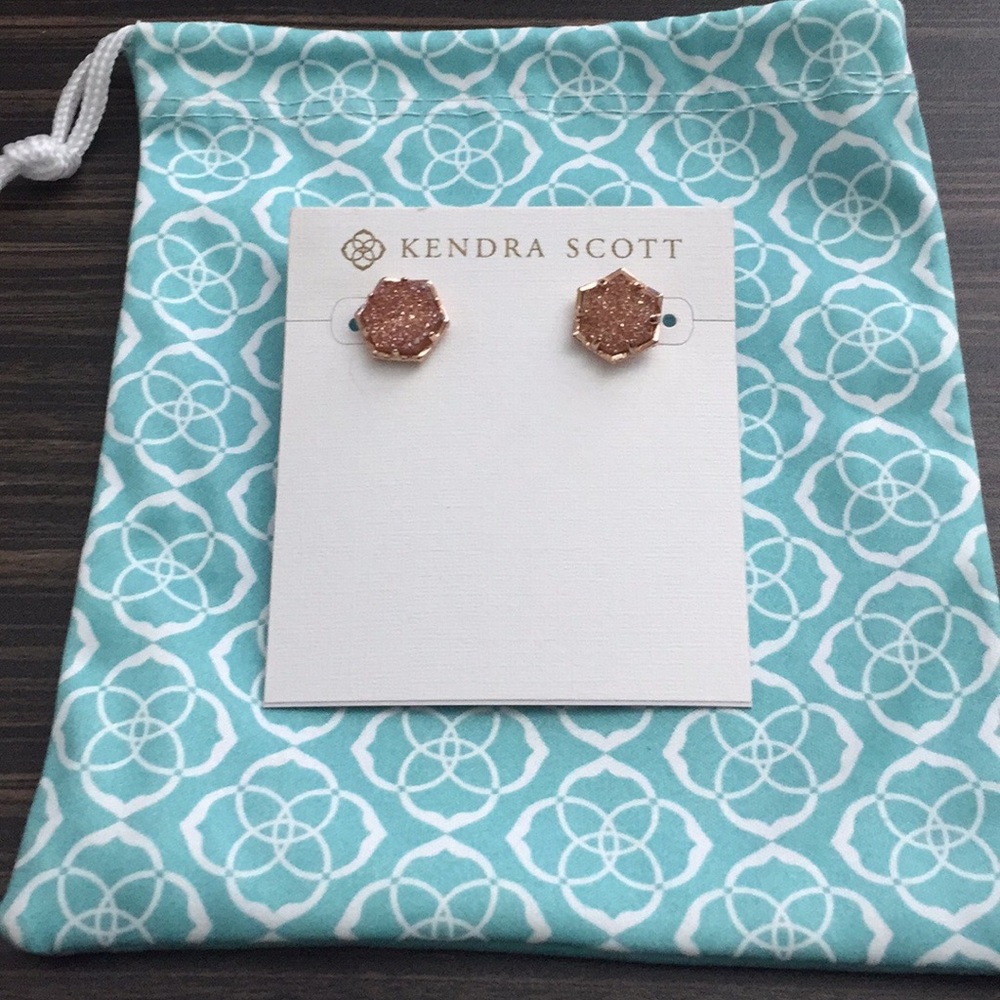 Kendra Scott Macy Rose Gold Drusey Earrings
