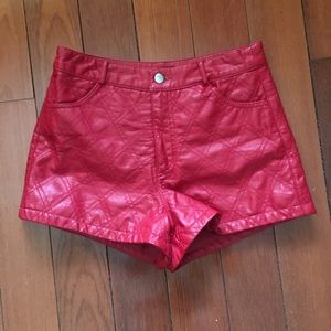 FOREVER 21 Red Leather Shorts