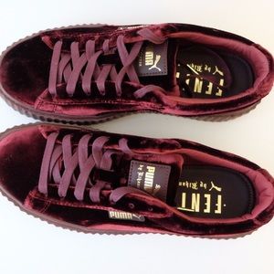 NEW! Never worn RED VELVET PUMA CREEPERS (Sz 8)