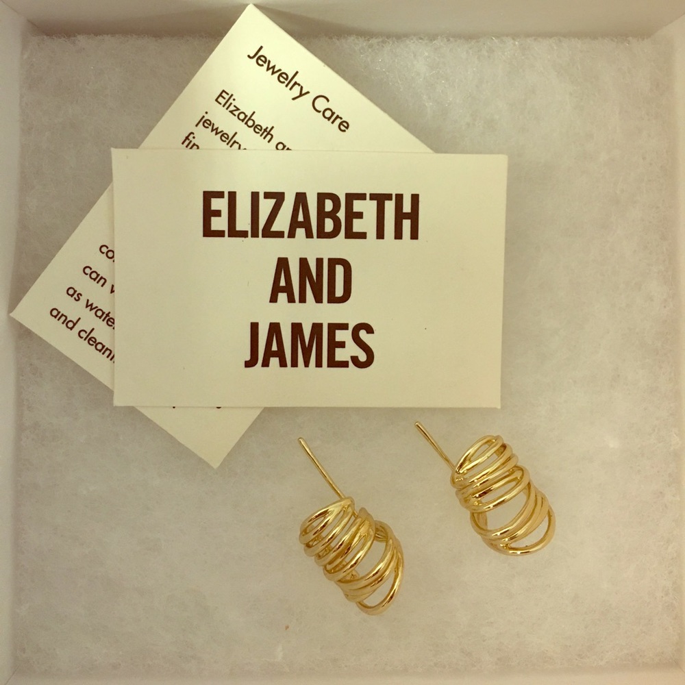 Elizabeth and James Gold Rock Earrings