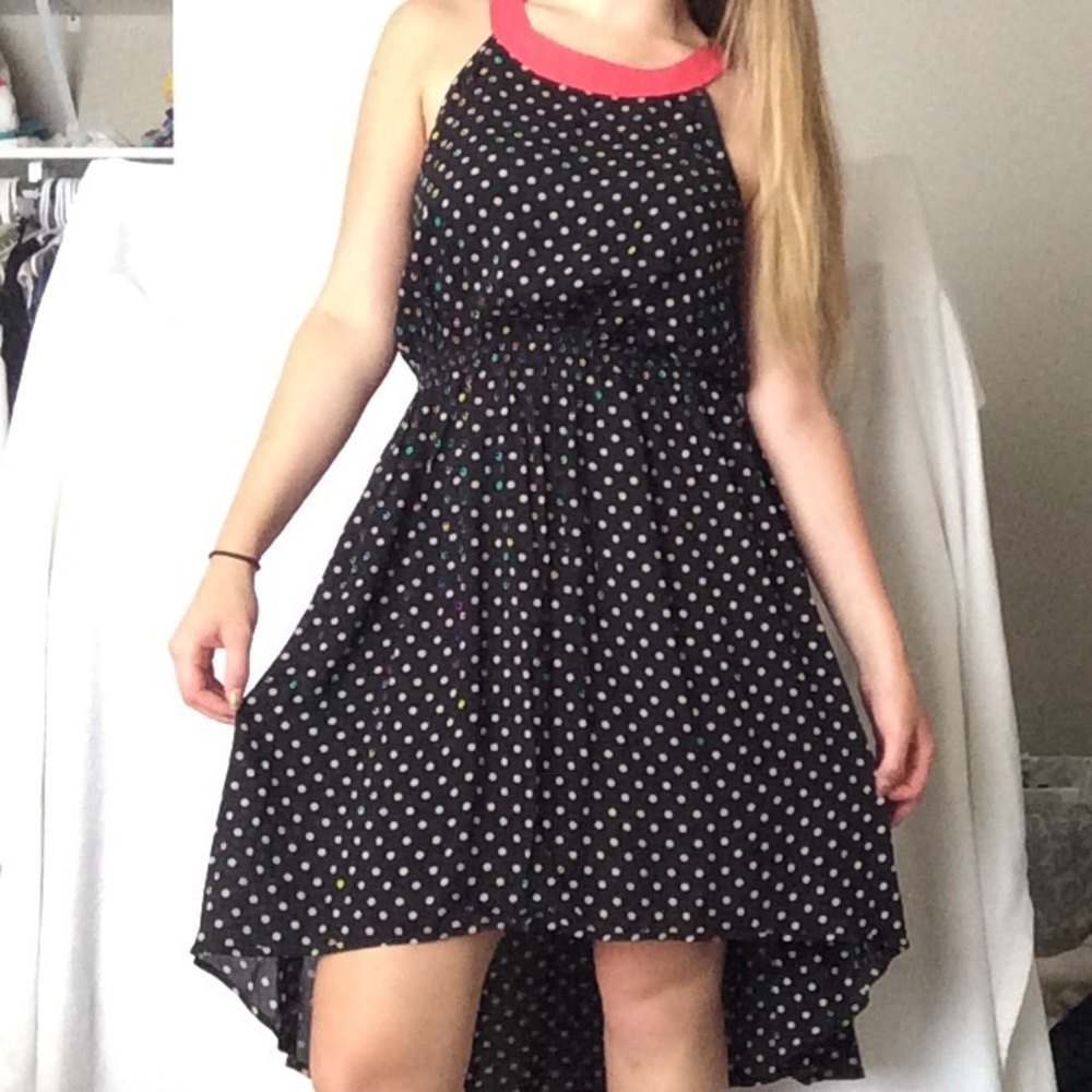$10 or LESS closet ASYMMETRICAL polka dot dress