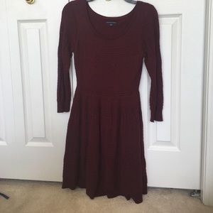 AE🌟 Maroon Knit Dress w/ 3/4 Sleeves