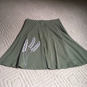 Army Green Skater Circle Skirt M