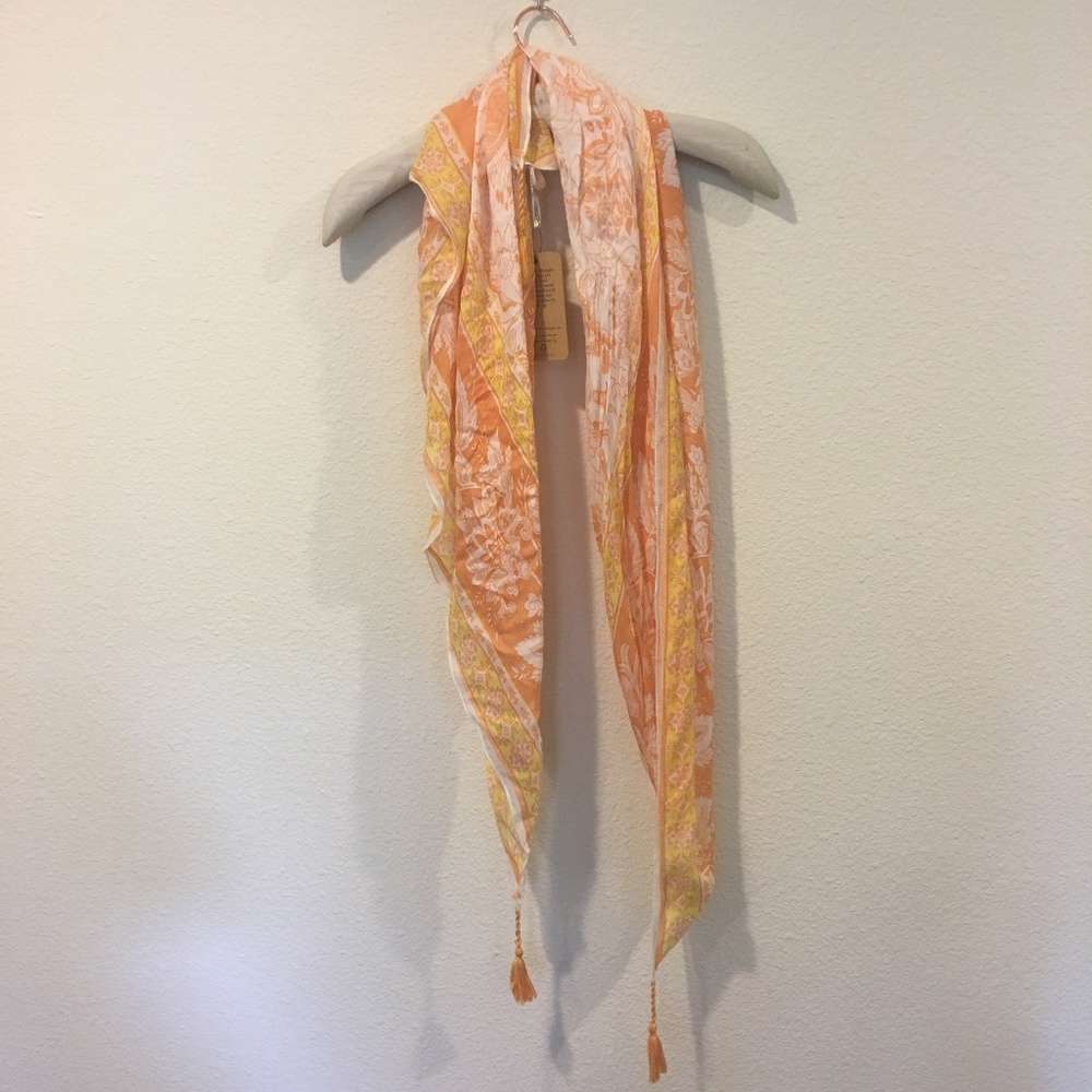 NWT Threads 4 Thought orange tassel scarf