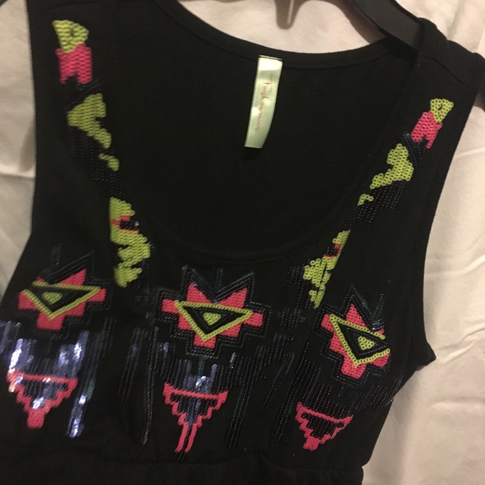Short black boutique dress with pockets