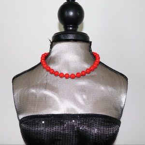 VINTAGE RED BEAD CHOKER