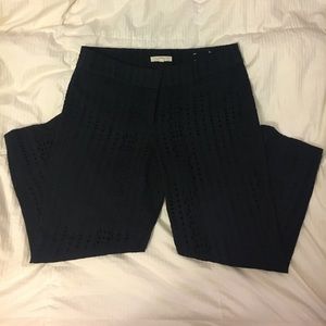 LOFT Ankle Cropped Lace Rivera Pant- Navy