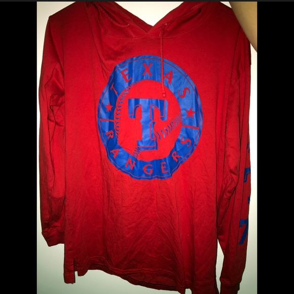 VS PINK Texas Rangers Campus hoodie Tee - Picture 1 of 4