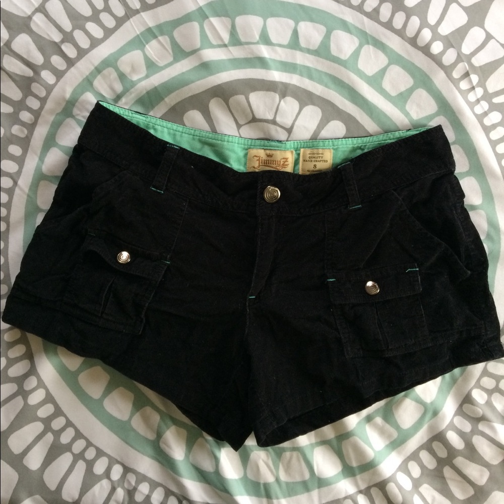 Black corduroy Jimmy Z  shorts size 8.