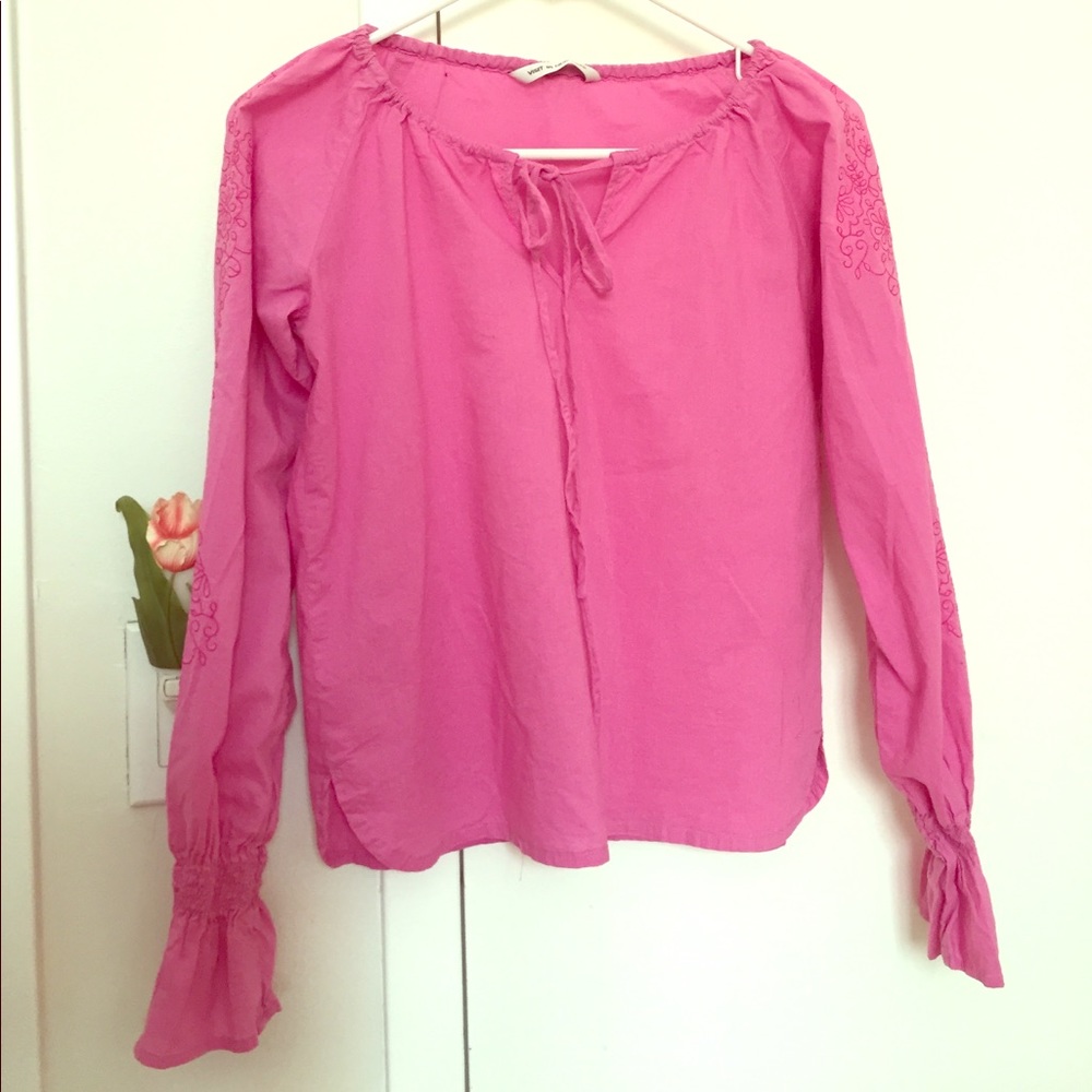 Embroidered peasant blouse