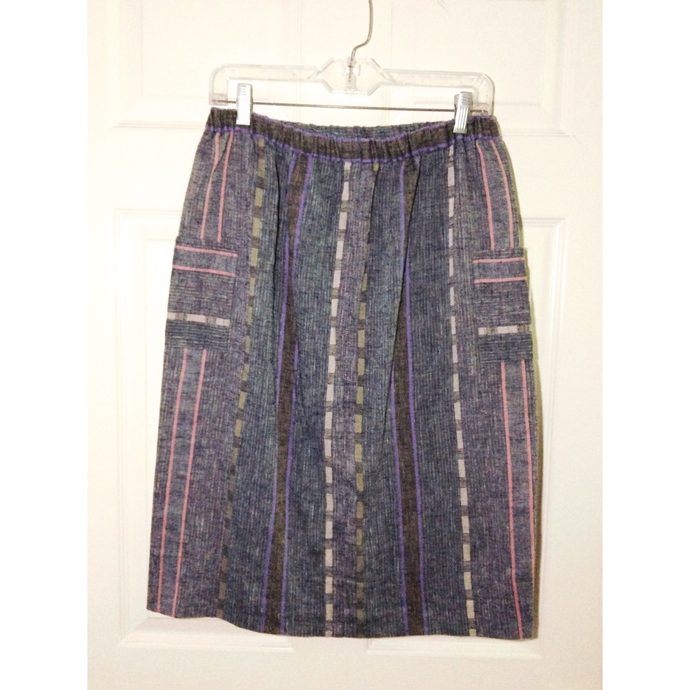 Boho Print Skirt w/Elastic Waistband and Pockets