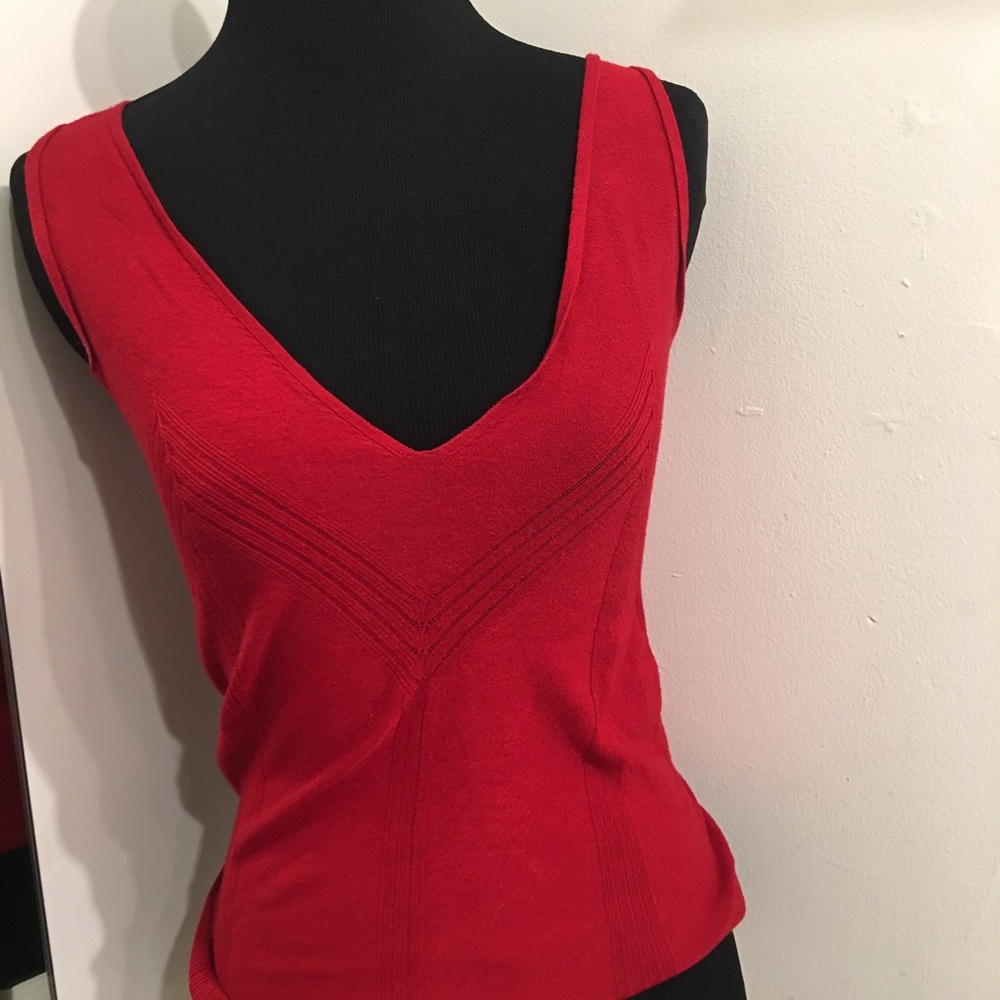 Red DKNY sleeveless shirt