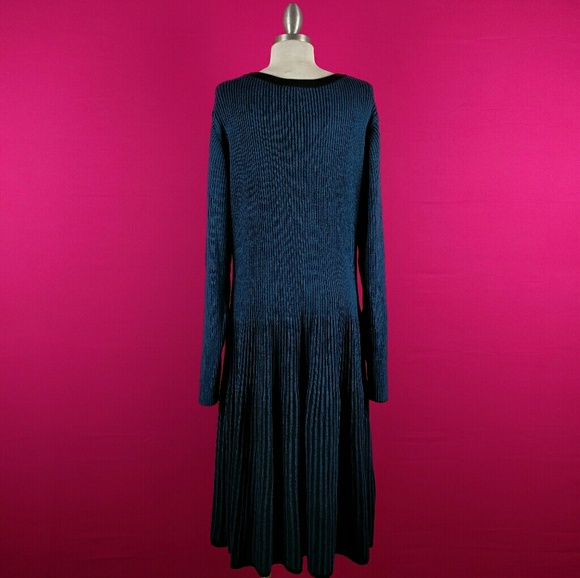 @ Lane Bryant size 22/24 midi ribbed dress Blue - Picture 3 of 6