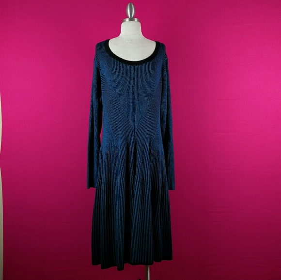 @ Lane Bryant size 22/24 midi ribbed dress Blue - Picture 2 of 6