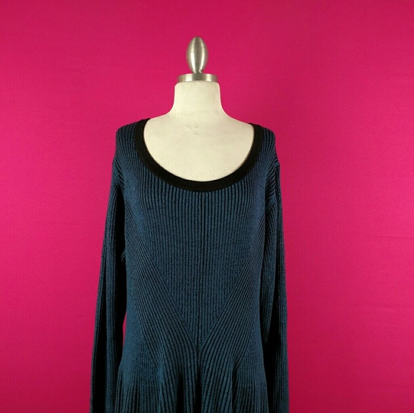 @ Lane Bryant size 22/24 midi ribbed dress Blue - Picture 4 of 6