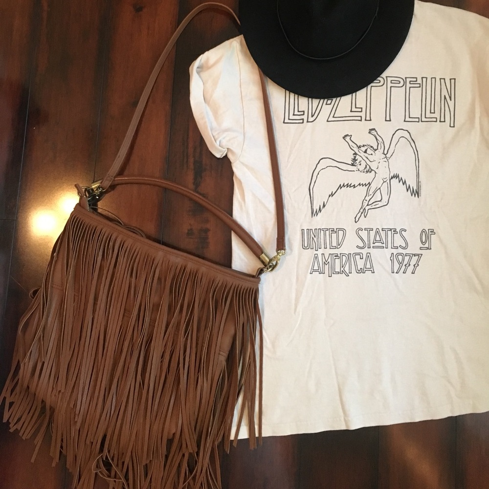 Brown tassle purse