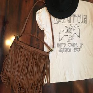 Brown tassle purse