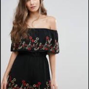 NWT Embroidered Romper