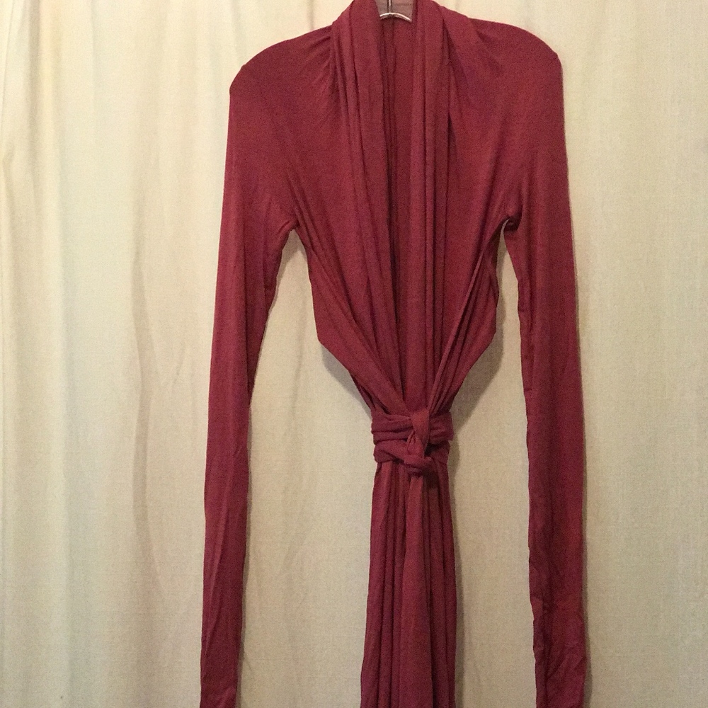 Nadia Tarr dark pink dress with sash