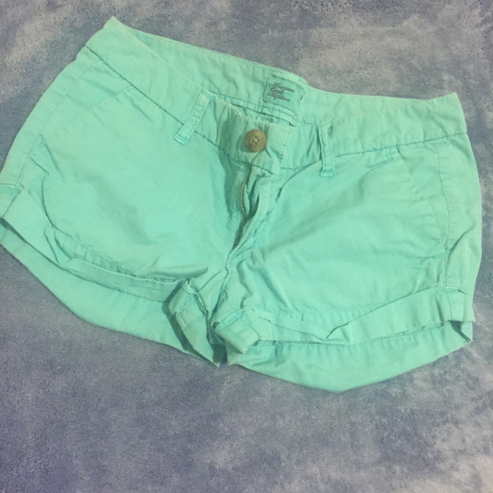 AE teal shorts