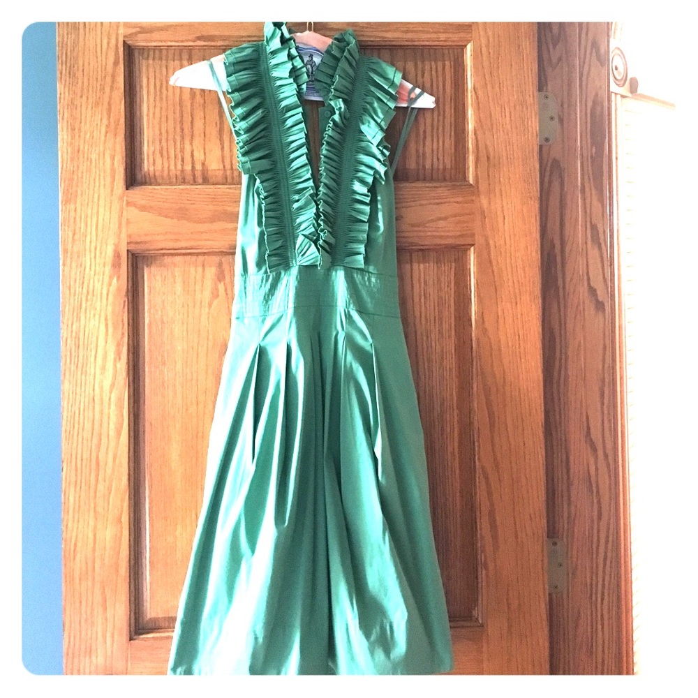 BCBG RUFFLE HALTER DRESS