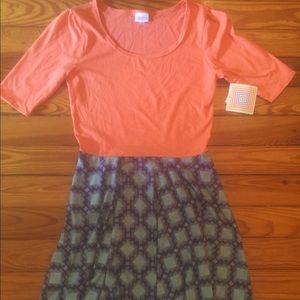 Lularoe Nicole dress, NWT beautiful coral, blues