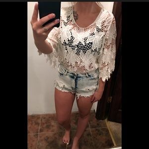 White mesh top