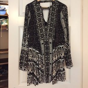 Free People black and white patterned mini dress