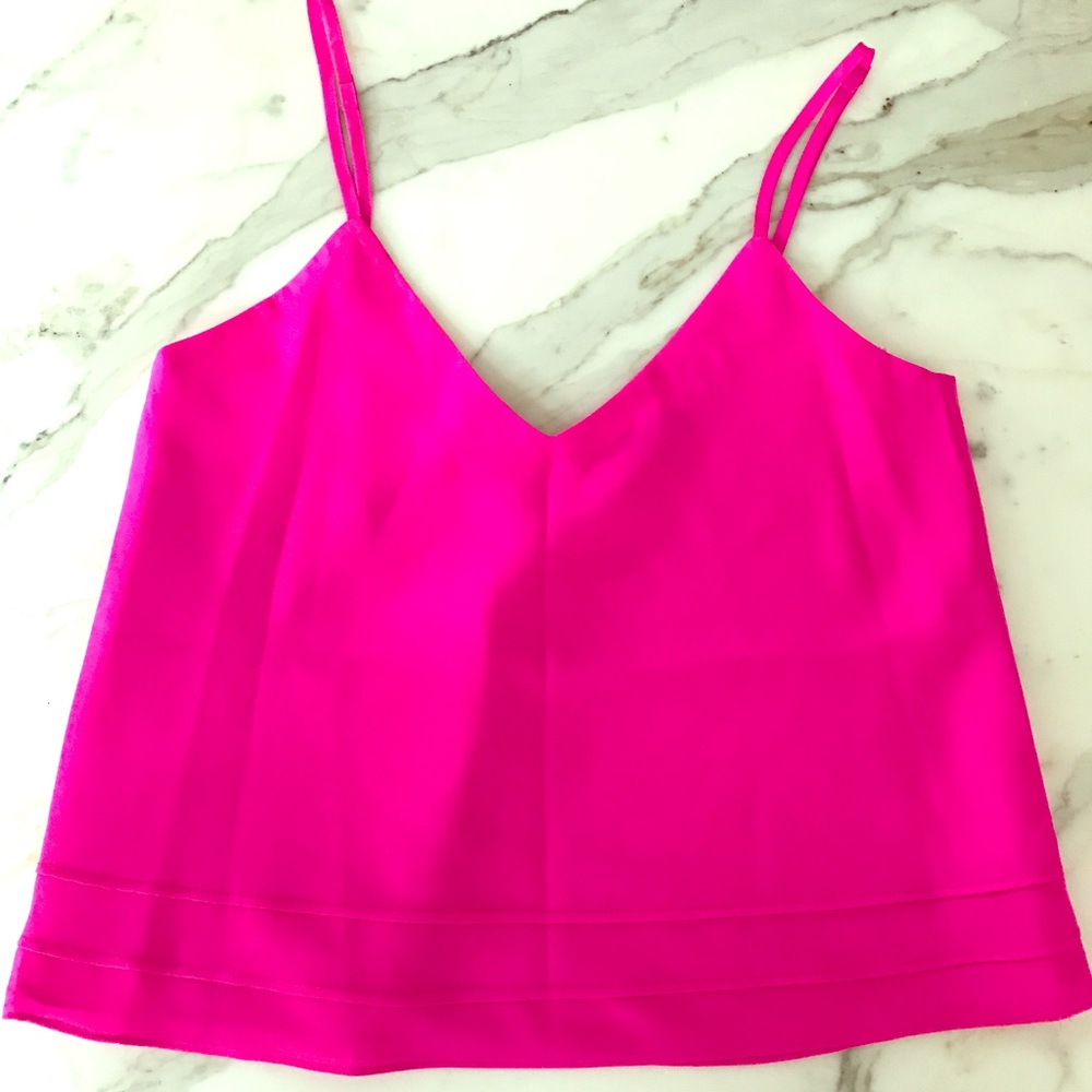 Hot pink silk cami