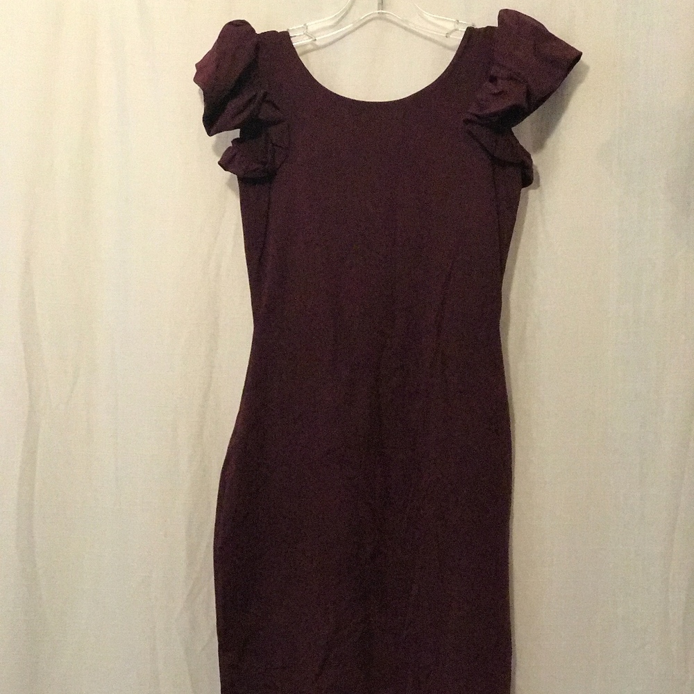 Nadia Tarr dark purple dress