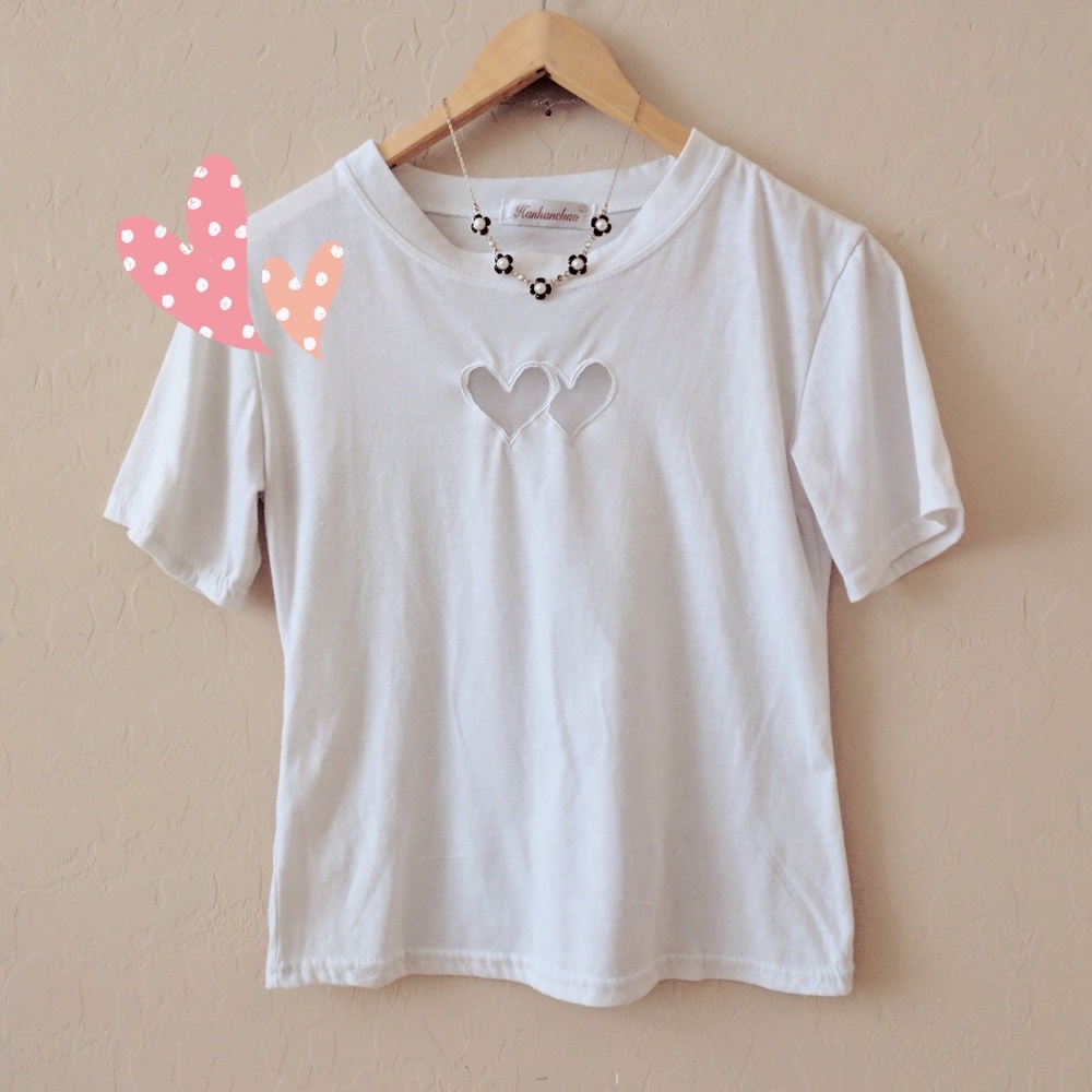 Mesh heart t-shirt