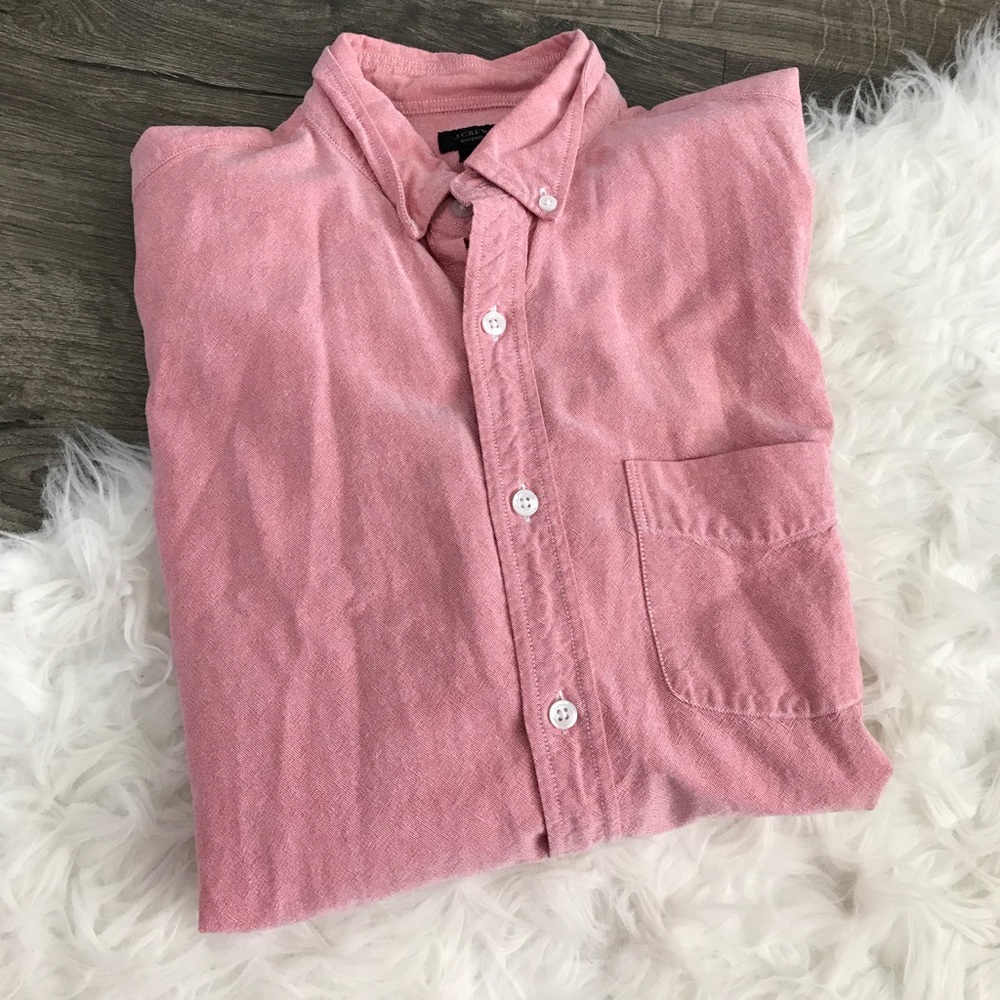 J. Crew red/rose oxford