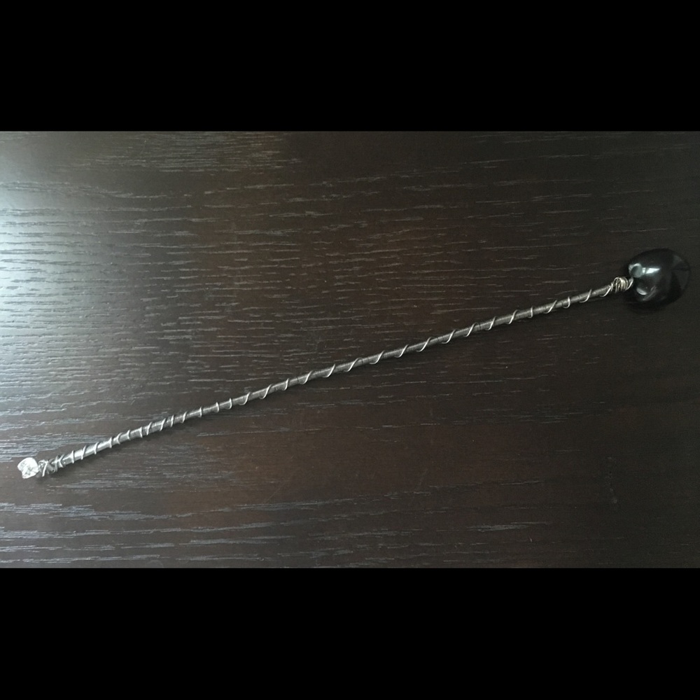 Handmade Black and Tourmilated Quartz Wand