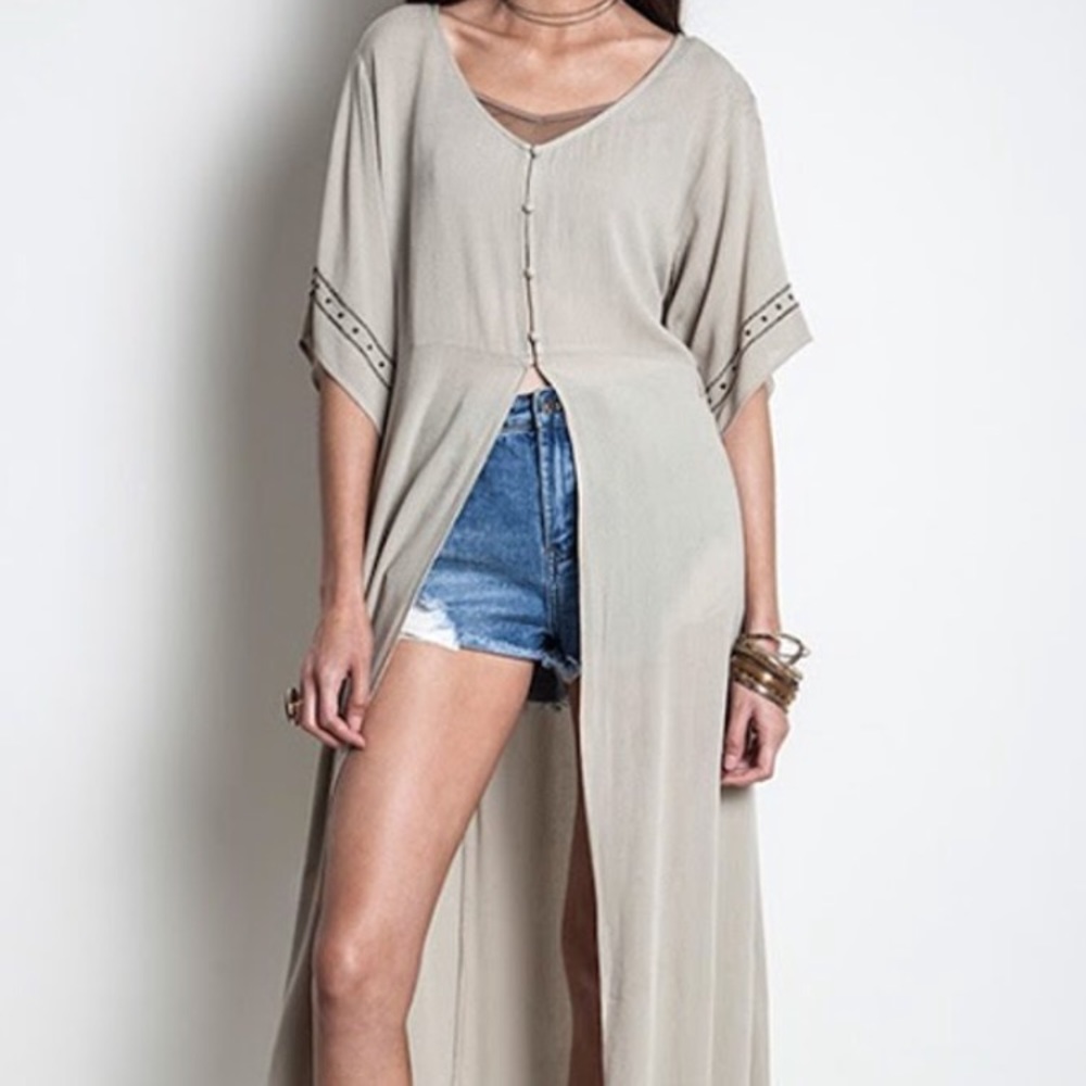 Embroidered long kimono NWT!