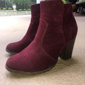 Burgundy ankle booties