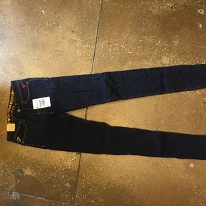 Dark wash straight leg jeans