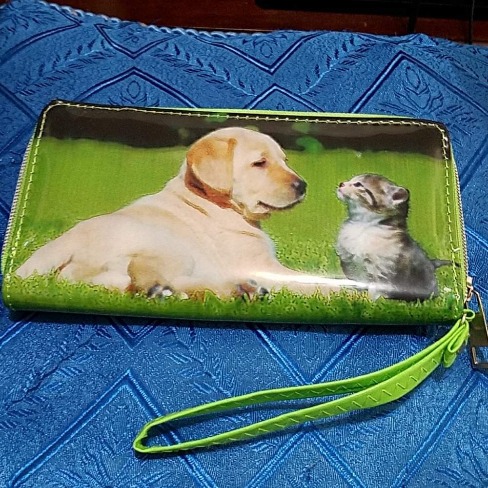 Cute Dog and Cat Wristlet Wallet