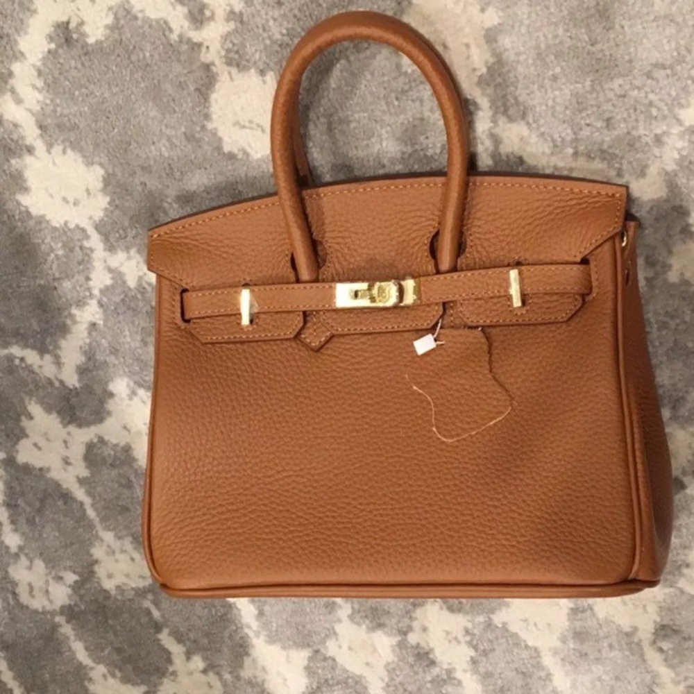 BIRKIN style- genuine leather satchel