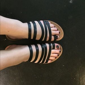 Black flip flops