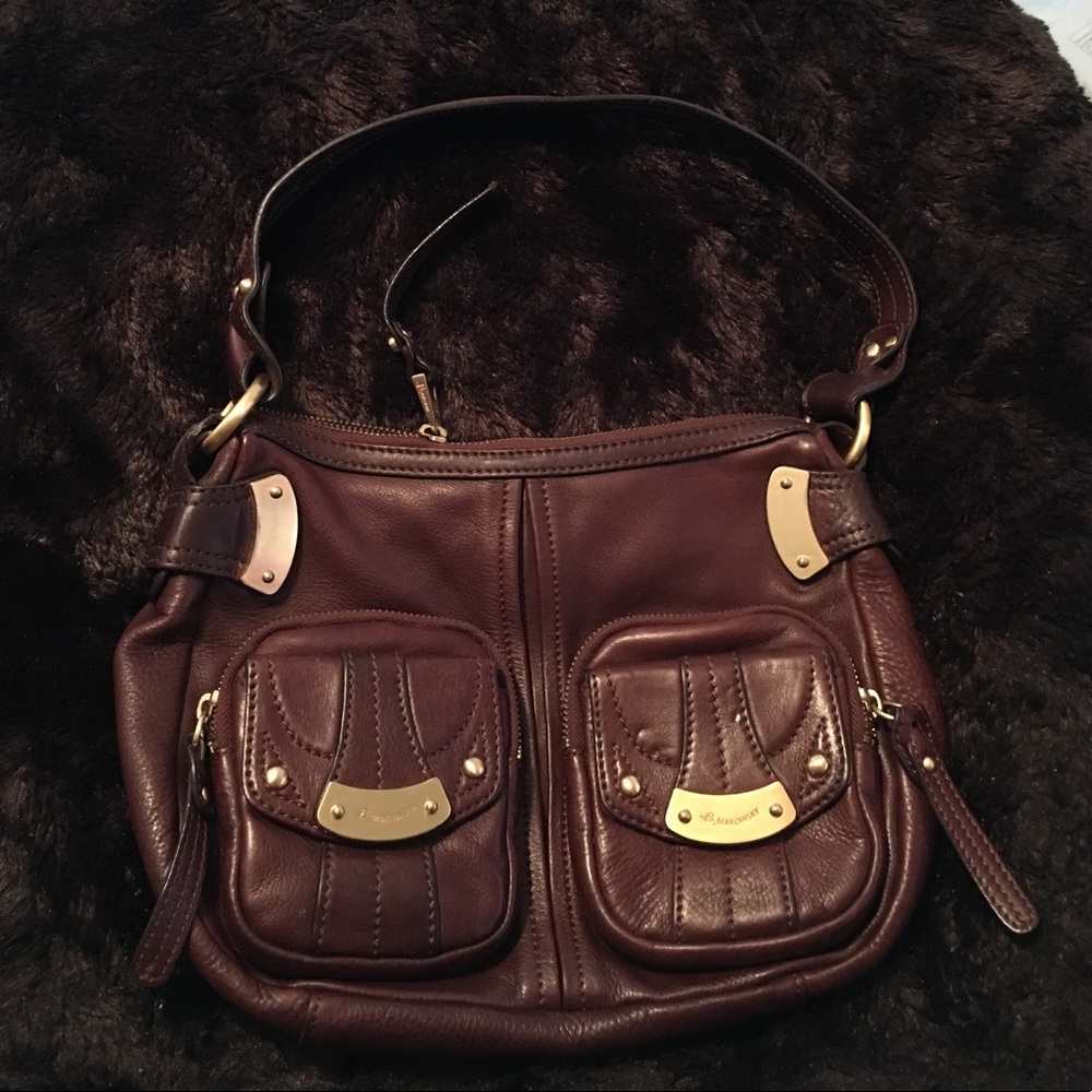 Chocolate leather B. Makowsky hobo! Nice!