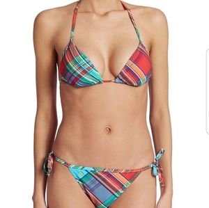 POLO RALPH LAUREN PLAID TRIANGLE BIKINI TOP/BOTTOM